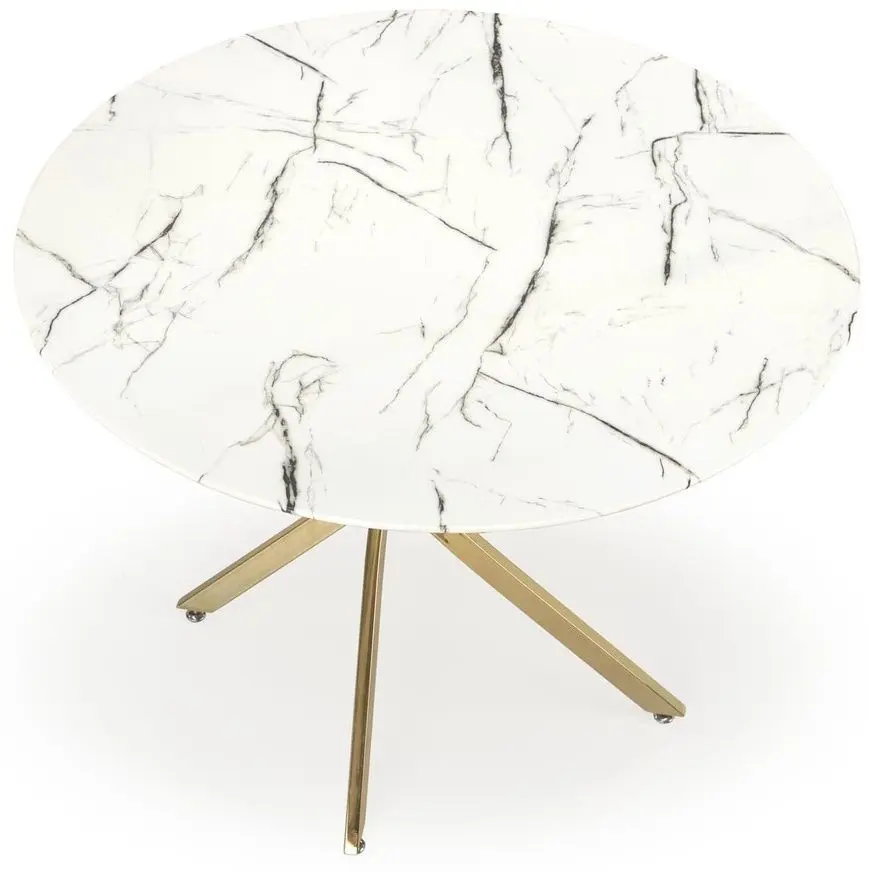 Masa Halmar Raymond 2 (White Marble/Gold)