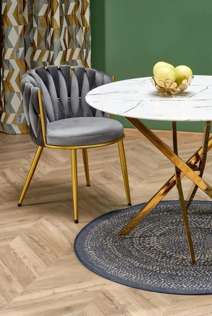 Masa Halmar Raymond 2 (White Marble/Gold)