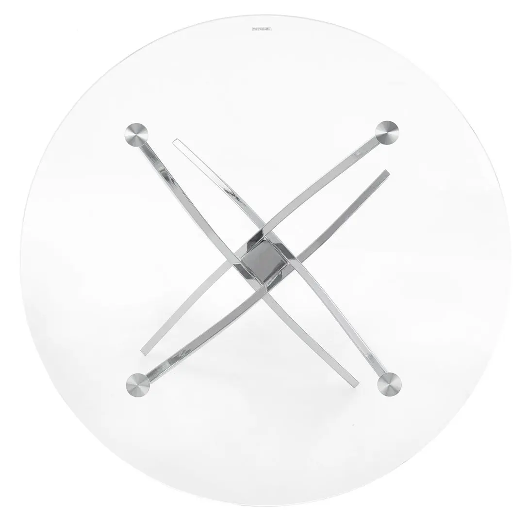 Masa Halmar Raymond (Chrome/Transparent)