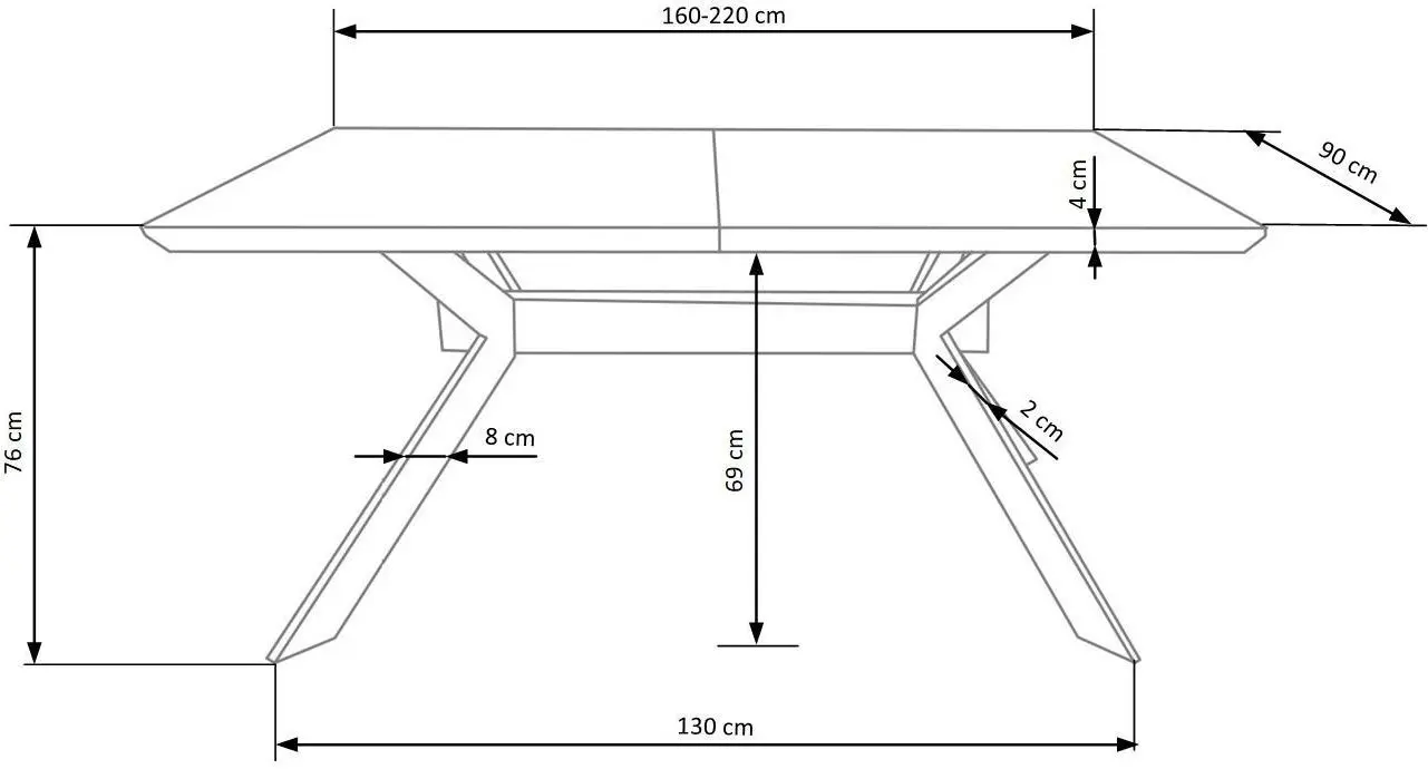 Masa extensibila Halmar Bacardi 160/220cm (Natural Oak/Black)