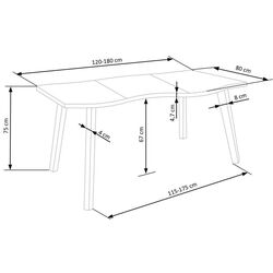 Masa extensibila Halmar Dickson 120 (Natural/Black) Thumb