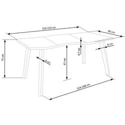 Masa extensibila Halmar Dickson 150 (Natural/Black) Thumb