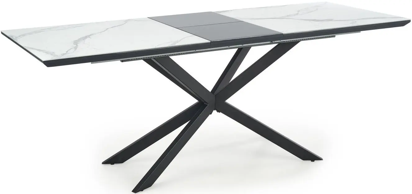 Стол раскладной Halmar Diesel 160/200cm (White Marble/Dark Grey/Black)