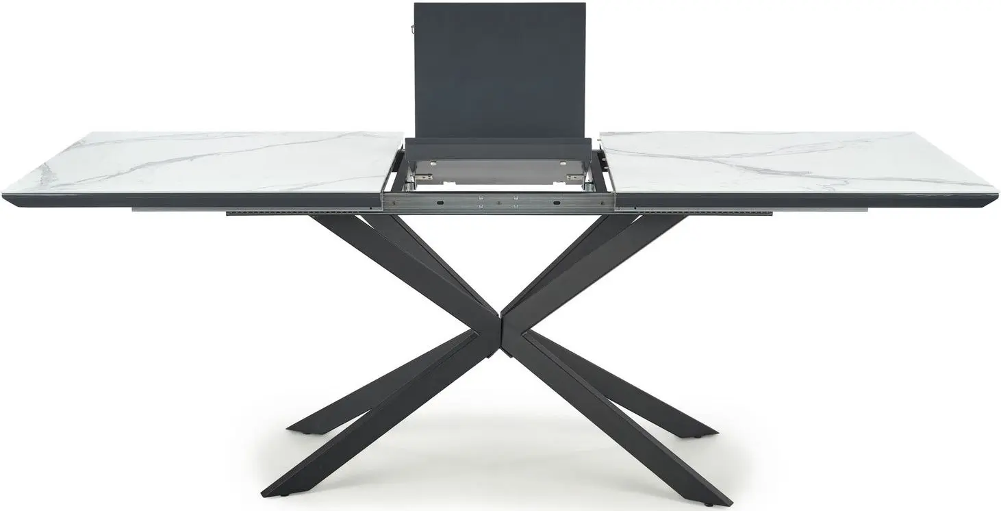 Стол раскладной Halmar Diesel 160/200cm (White Marble/Dark Grey/Black)