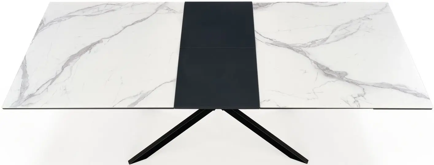 Стол раскладной Halmar Diesel 160/200cm (White Marble/Dark Grey/Black)