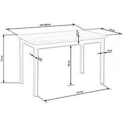 Masa extensibila Halmar Greg 124/168cm (Wotan Oak/Black) Thumb