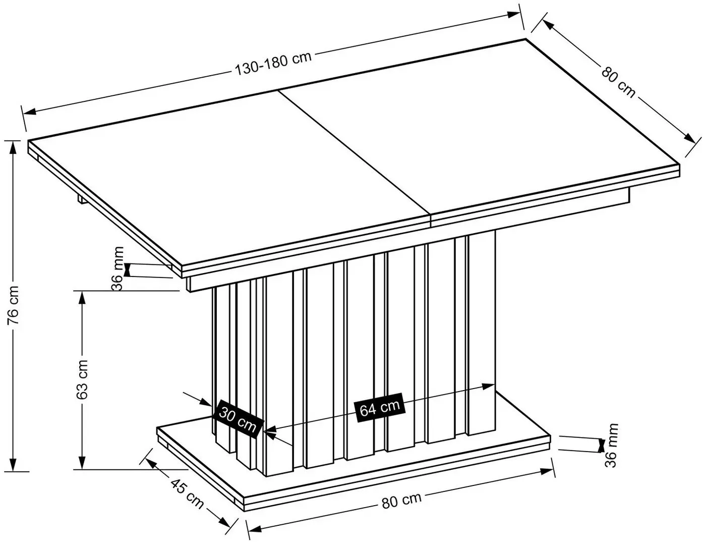 Masa extensibila Halmar Lamello (Artisan Oak/Black)