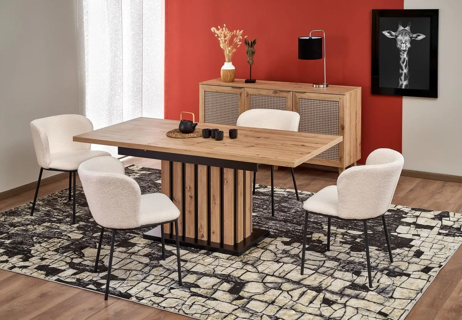 Masa extensibila Halmar Lamello (Artisan Oak/Black)