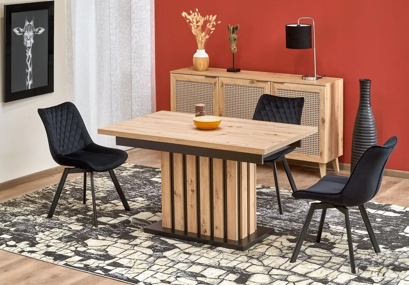 Masa extensibila Halmar Lamello (Artisan Oak/Black)