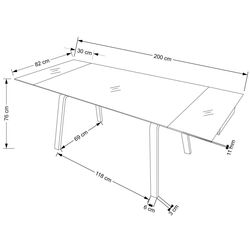Masa extensibila Halmar Lozano (Black Marble/Walnut) Thumb