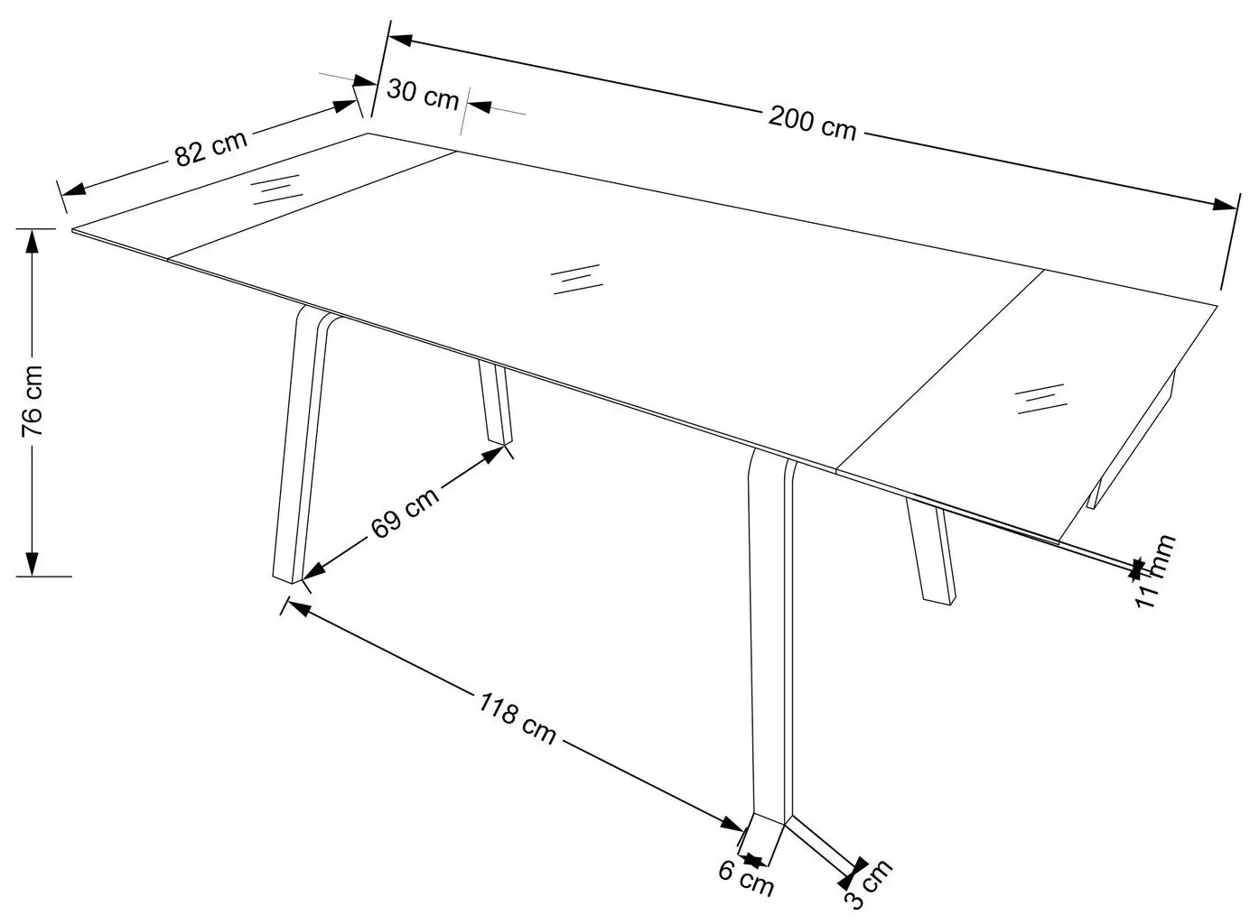 Masa extensibila Halmar Lozano (Black Marble/Walnut)