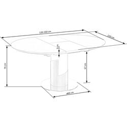 Masa extensibila Halmar Muscat (Gray Marble) Thumb