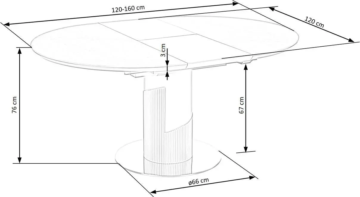 Masa extensibila Halmar Muscat (Gray Marble)
