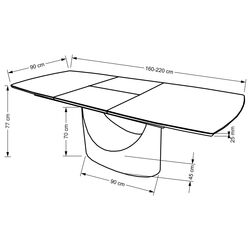 Masa extensibila Halmar Osman (White Marble/Black) Thumb