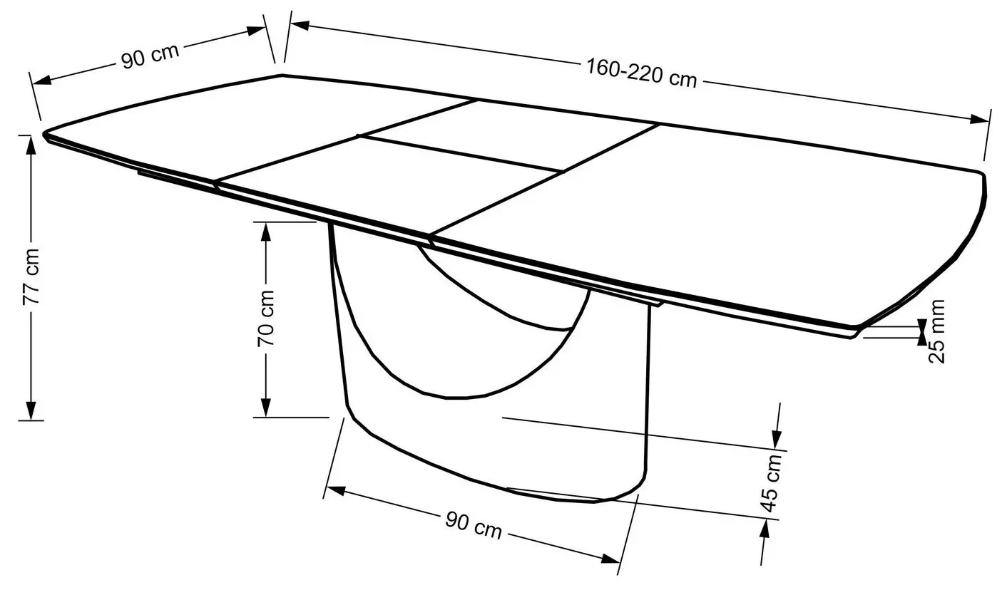 Masa extensibila Halmar Osman (White Marble/Black) - 11