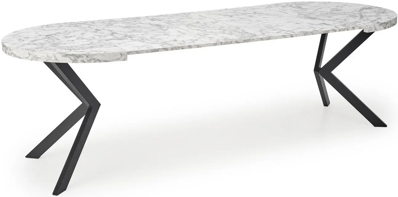 Masa extensibila Halmar Peroni 100-250cm (White Marble/Black)