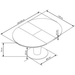 Masa extensibila Halmar Ricardo (Gray Marble/Dark Gray) Thumb