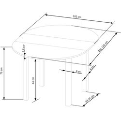 Masa extensibila Halmar Ringo 102/142x102cm (Craft Oak/White) Thumb