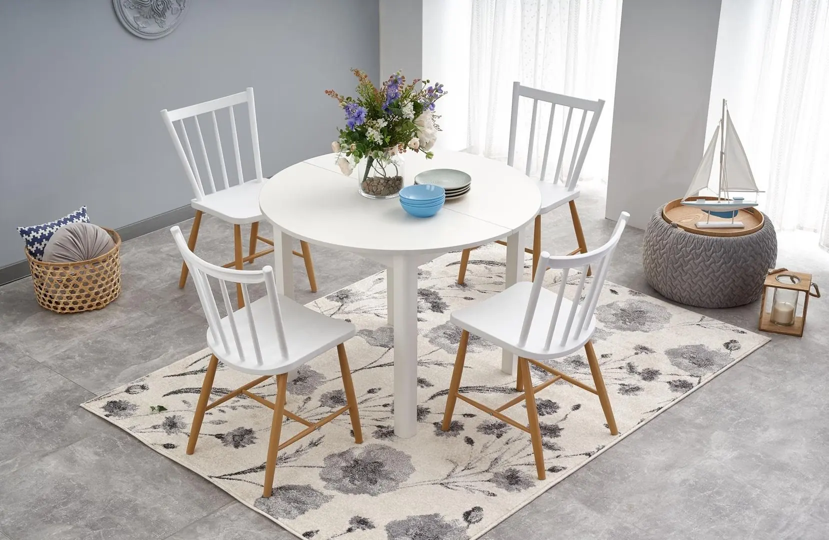 Стол раскладной Halmar Ringo 102/142x102cm (White)