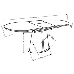 Masa extensibila Halmar Robinson (Beige Marble/Cappuccino/Black) Thumb