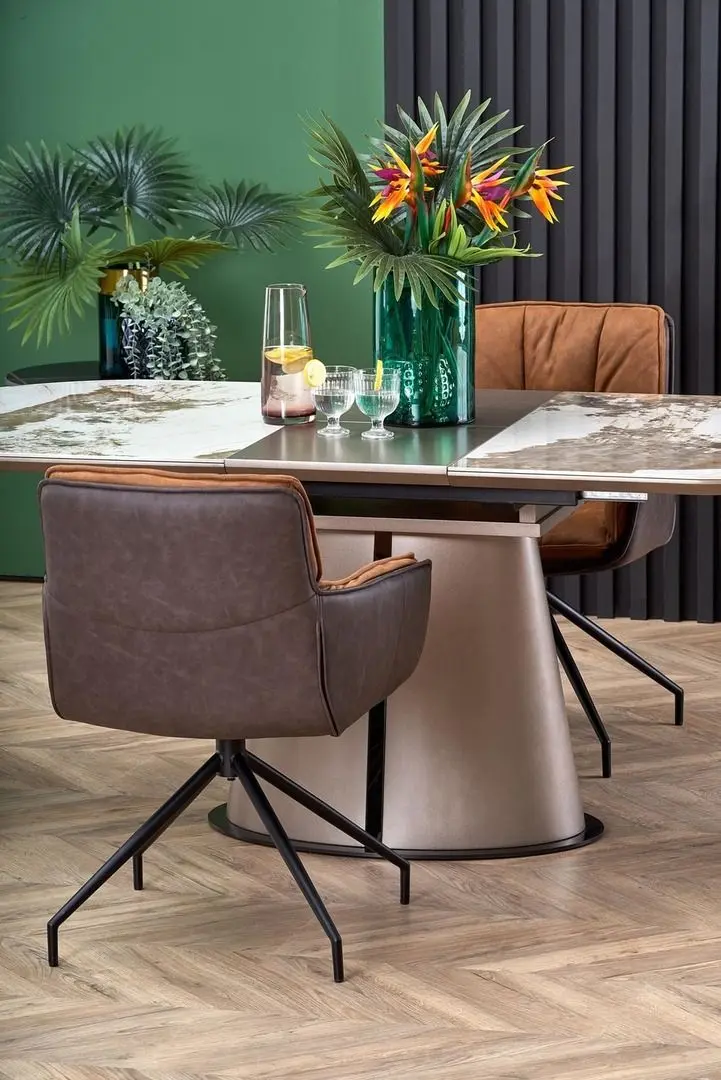 Masa extensibila Halmar Robinson (Beige Marble/Cappuccino/Black)