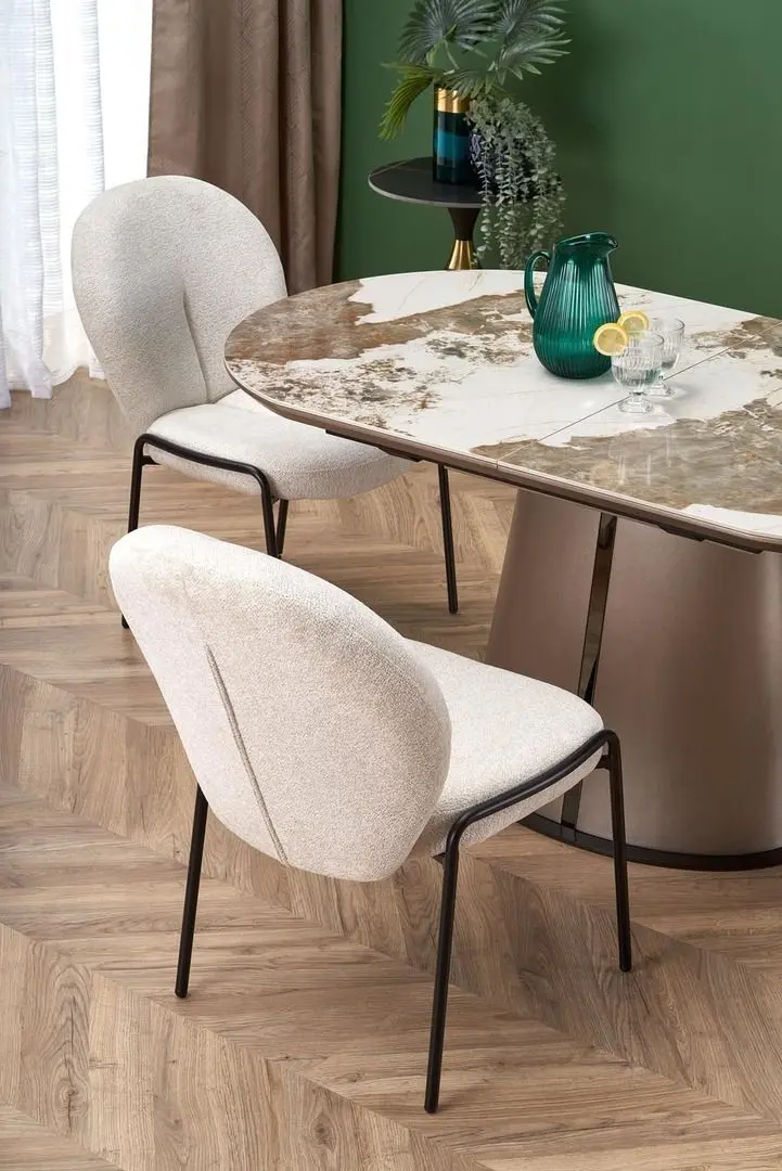 Masa extensibila Halmar Robinson (Beige Marble/Cappuccino/Black)