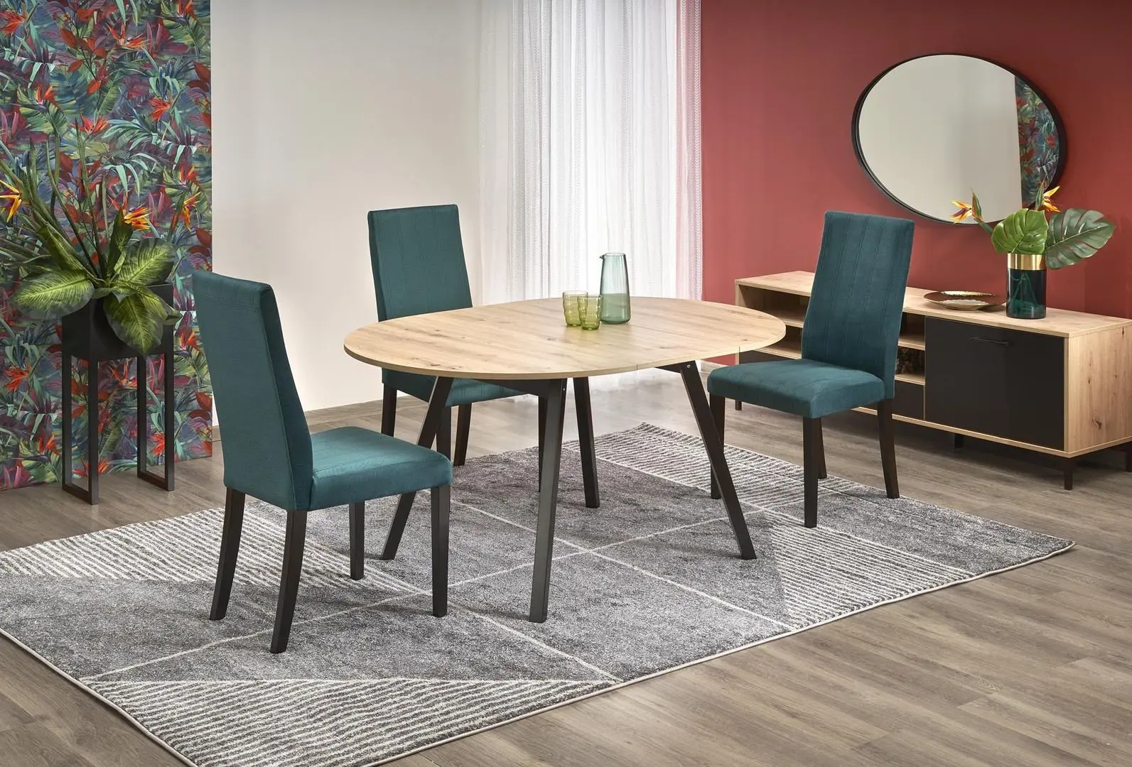 Стол раскладной Halmar Ruben (Artisan Oak/Black)