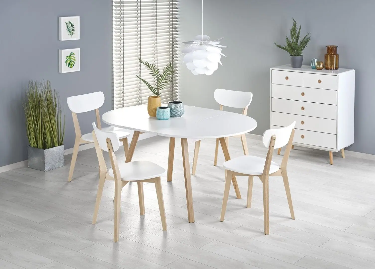 Masa extensibila Halmar Ruben 102/142cm (White/Honey Oak)