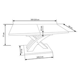 Masa extensibila Halmar Sandor 3 (Gold Oak/Black) Thumb