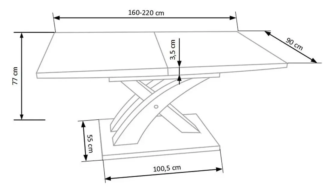 Masa extensibila Halmar Sandor 3 (Gold Oak/Black)
