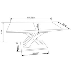 Стол раскладной Halmar Sandor 160/220cm (Golden Oak) Thumb
