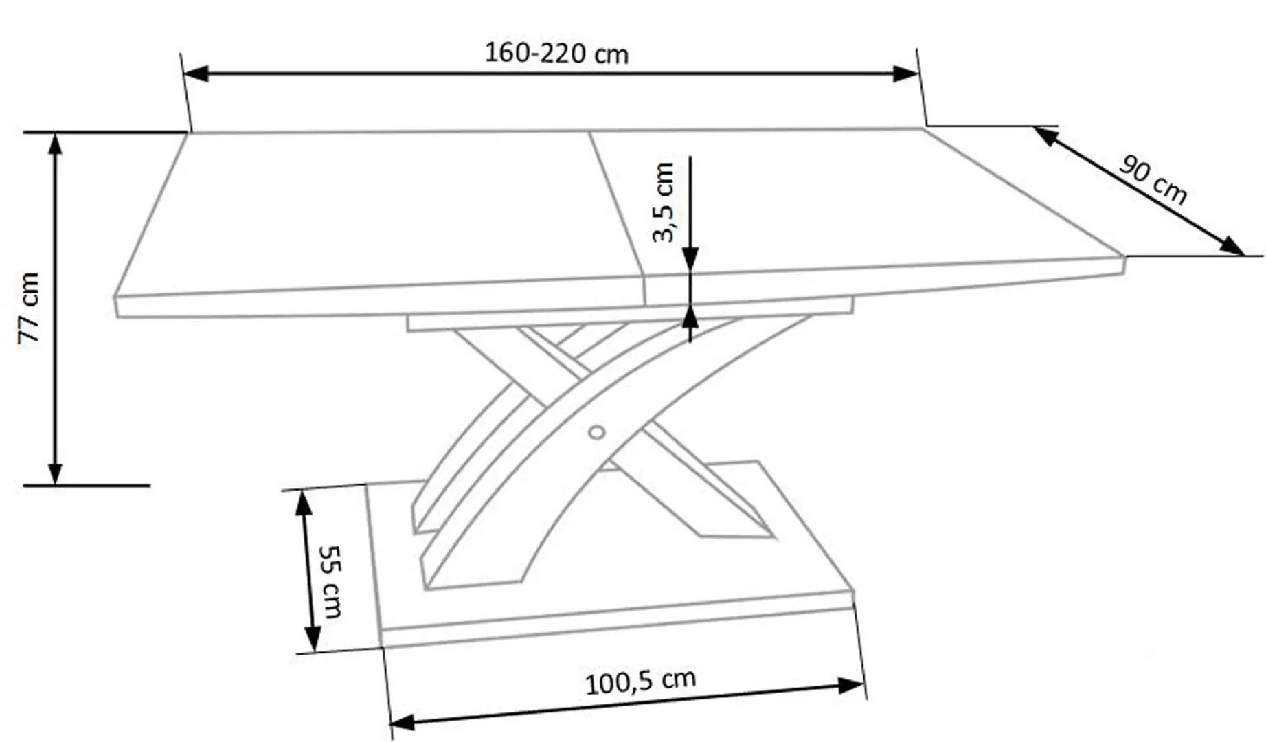 Стол раскладной Halmar Sandor 160/220cm (Golden Oak)