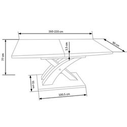 Стол раскладной Halmar Sandor 160/220cm (Sonoma Oak) Thumb