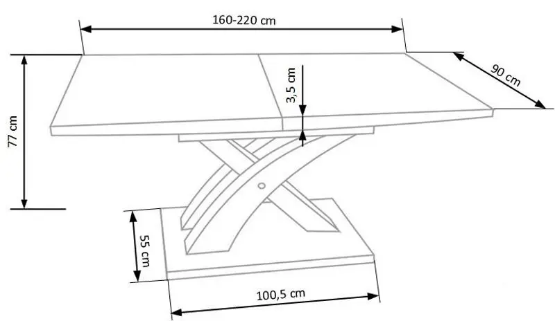 Стол раскладной Halmar Sandor 160/220cm (Sonoma Oak) - 7
