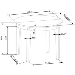 Masa extensibila Halmar Sorbus 100-200cm (White) Thumb