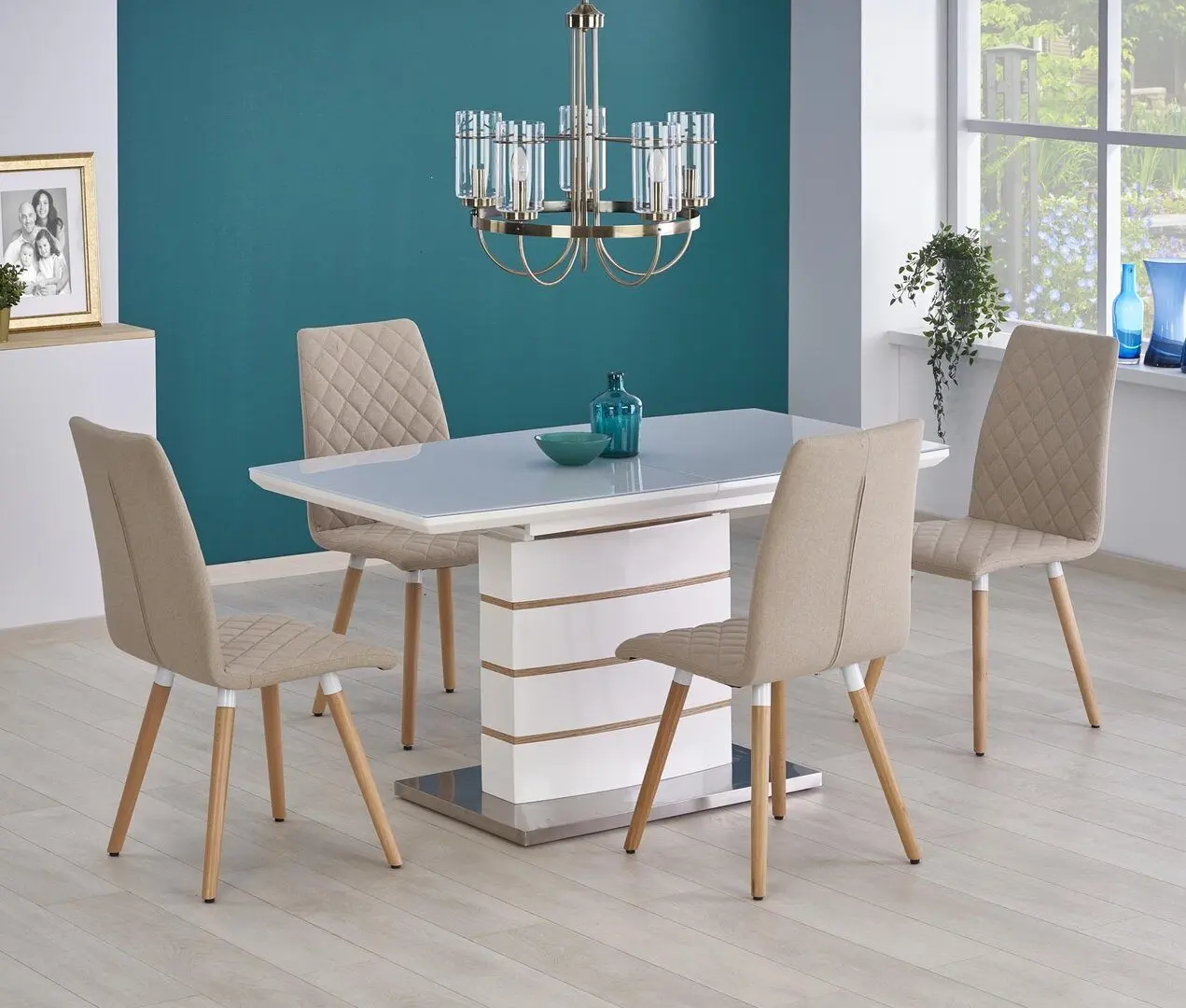 Masa extensibila Halmar Toronto (White/Gold Oak)