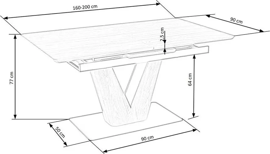 Masa extensibila Halmar Umberto (Natural Oak/Black) - 2