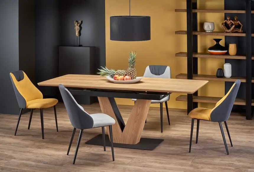 Masa extensibila Halmar Umberto (Natural Oak/Black)