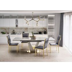 Masa extensibila Halmar Valentino (Light Gray/Gold) Thumb