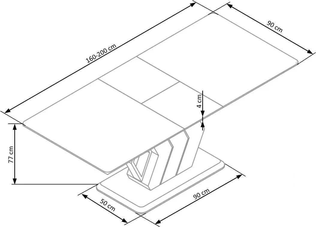 Masa extensibila Halmar Vincezo (White Marble/Black/Gold)