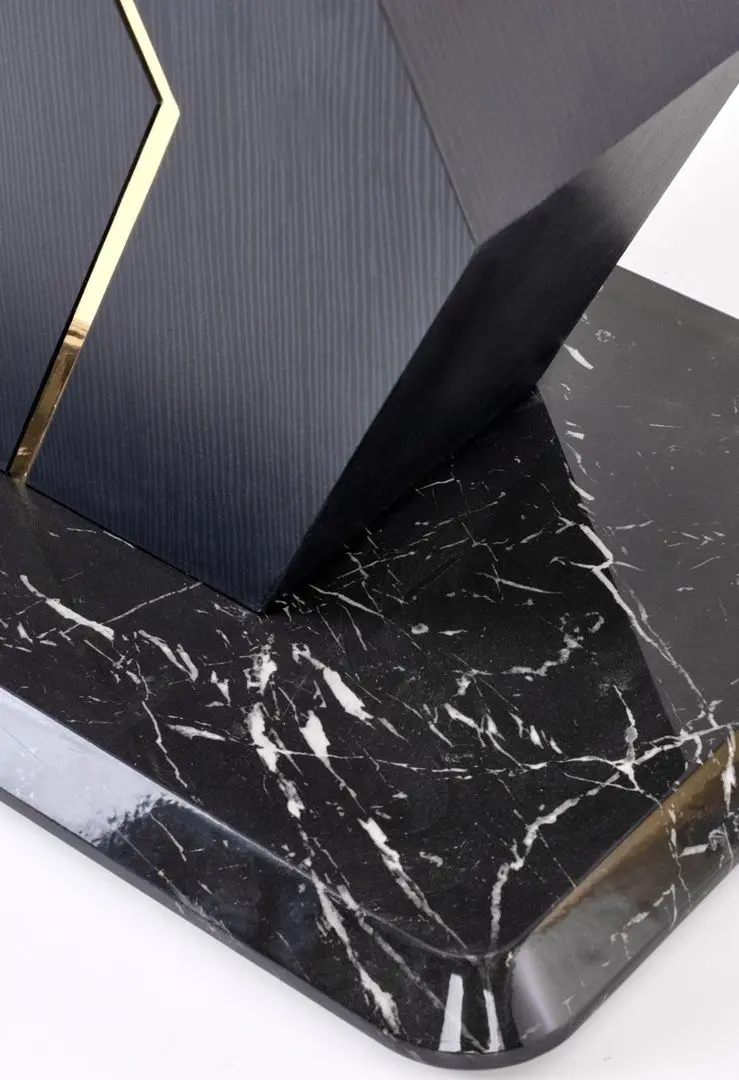 Masa extensibila Halmar Vincezo (White Marble/Black/Gold)