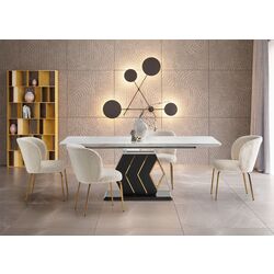 Masa extensibila Halmar Vincezo (White Marble/Black/Gold) Thumb