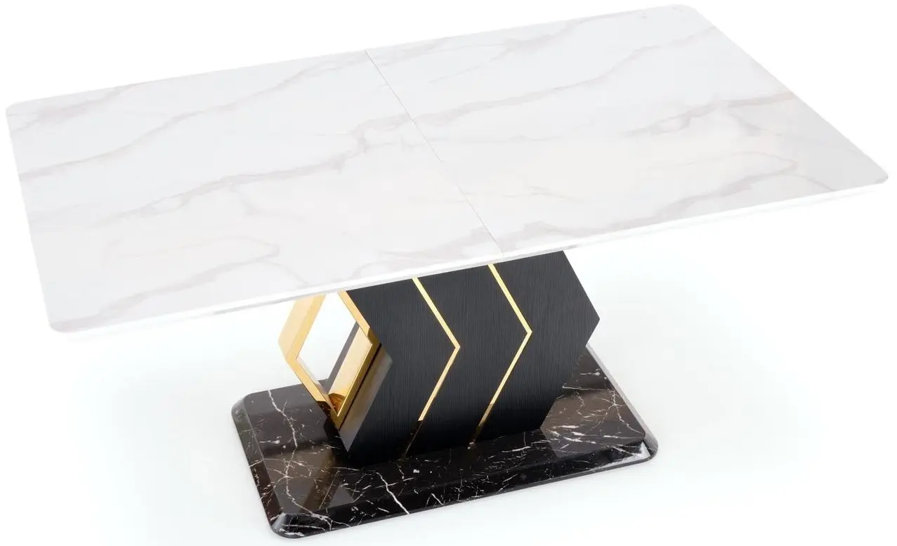 Masa extensibila Halmar Vincezo (White Marble/Black/Gold)