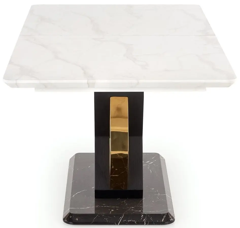 Masa extensibila Halmar Vincezo (White Marble/Black/Gold)