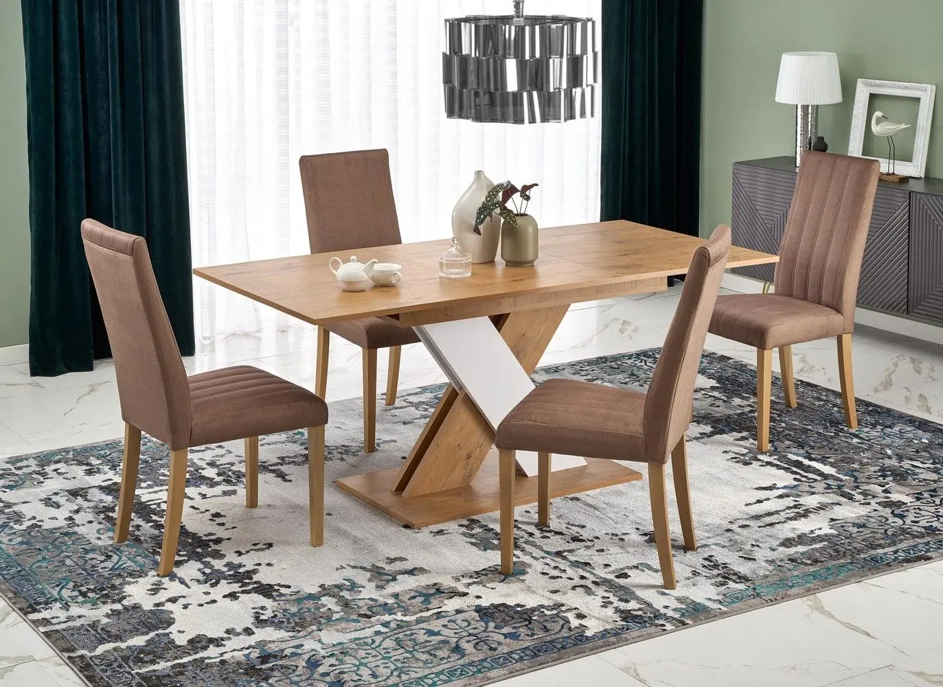 Стол раскладной Halmar Xarelto (Lancelot Oak/White)