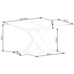 Masa extensibila Halmar Xarelto 130/175cm (Wotan Oak/Black) Thumb