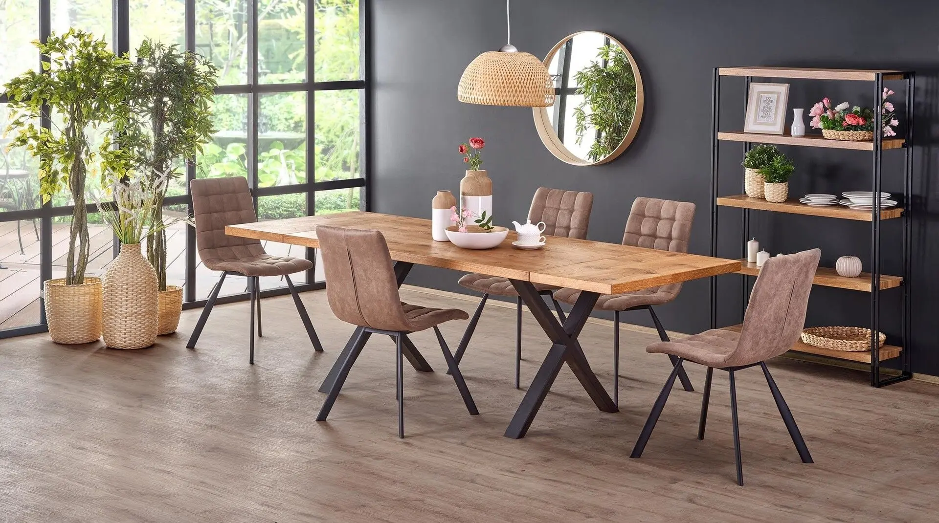 Masa extensibila Halmar Xavier (Light Oak/Black)