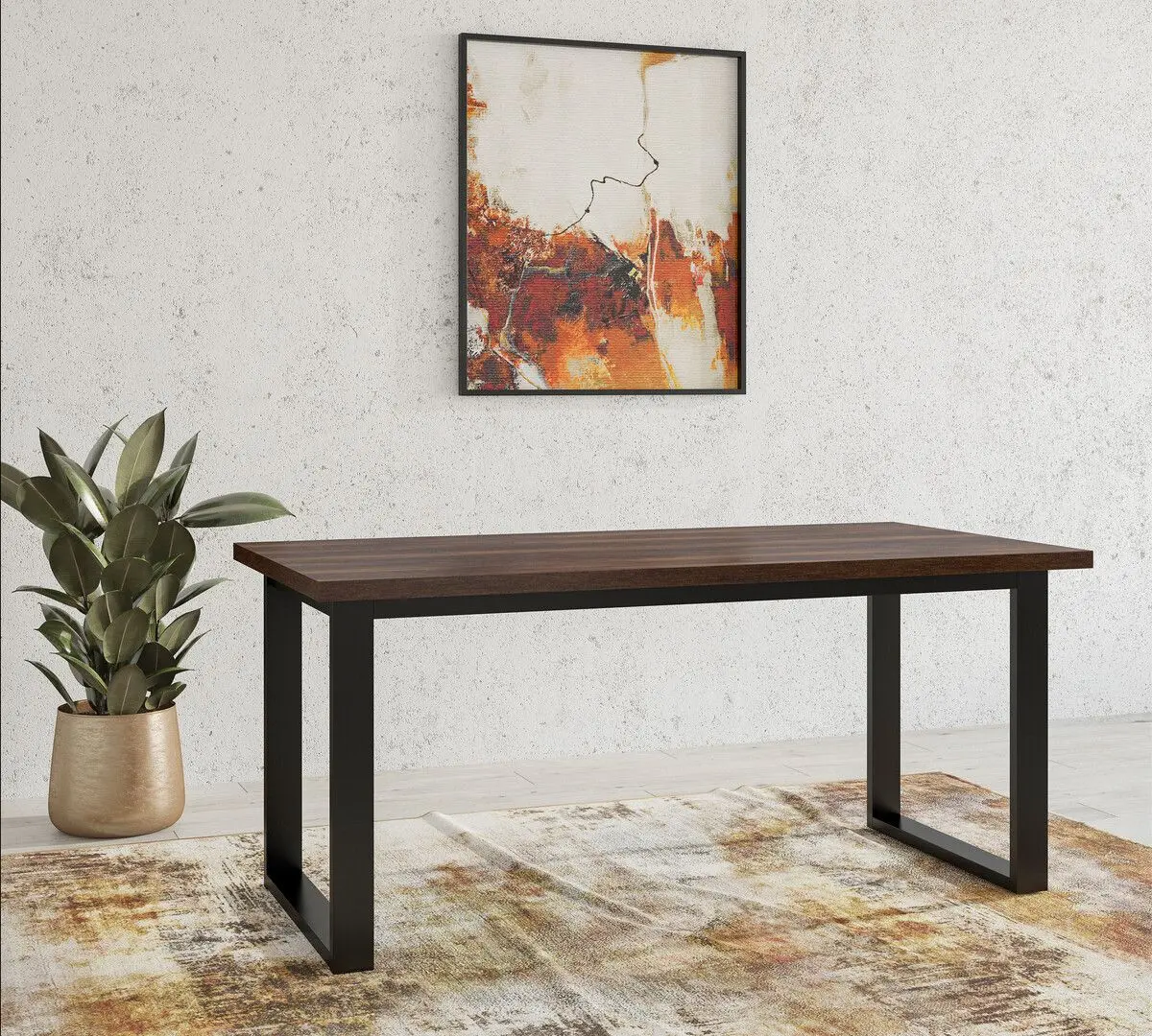 Masa extensibila Helvetia Halle №92 (Wallace Oak/Black)