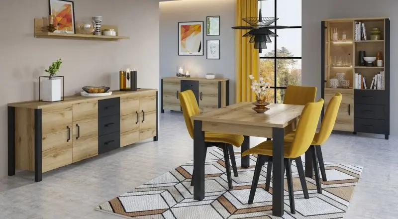 Стол раскладной Helvetia Olin №92 (Grand Oak/Black)