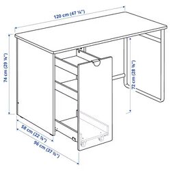 Masa de birou Ikea Larande 120x58 (Alb) Thumb